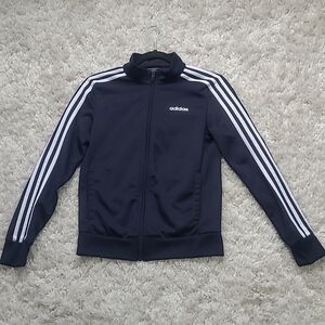 Adidas 3-Stripes Black Tricot Track Jacket XS Zip-Up Athleisure